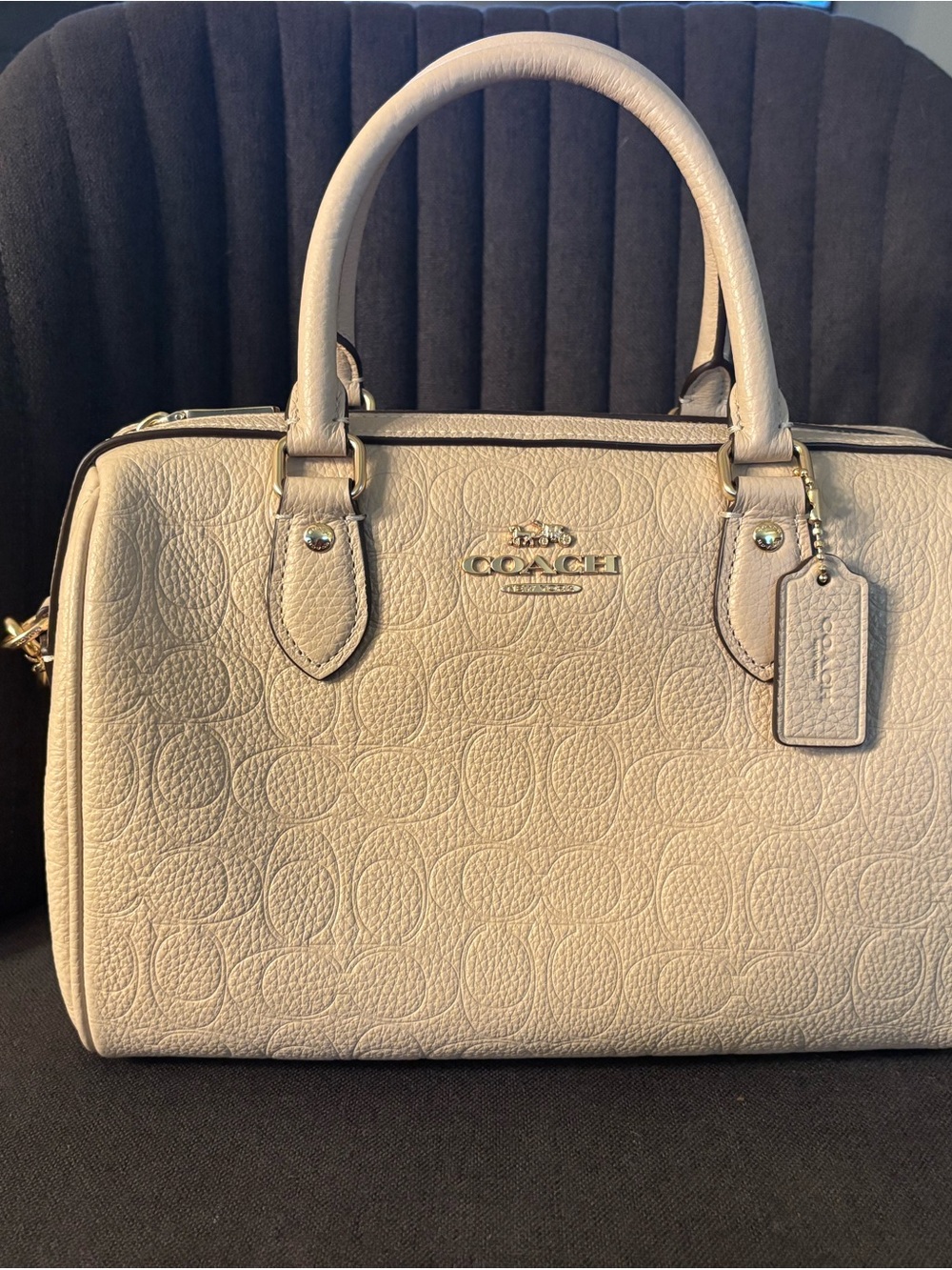 Coach Rowan Satchel in Oat (Medium Size) - Picture 2 of 8